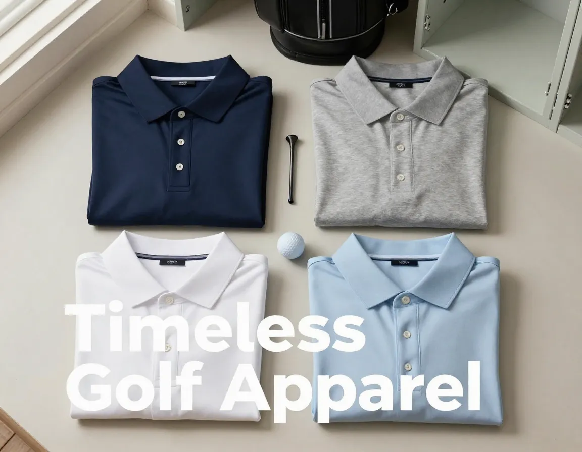 Classic golf polos premium folded tee ball minimalist layout