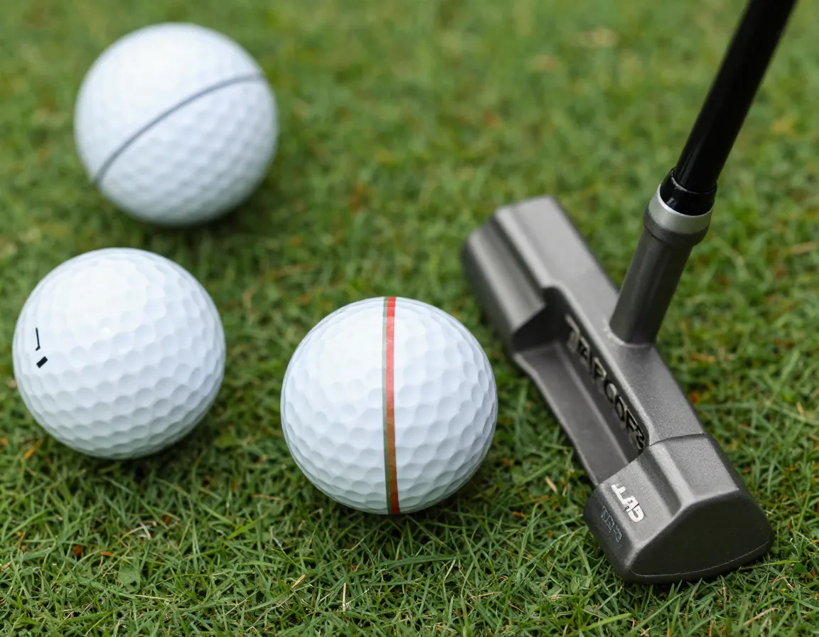 Striped golf balls for enhanced alignment
