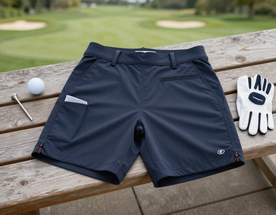Performance Shorts Pockets Golf Accessories Flat Lay