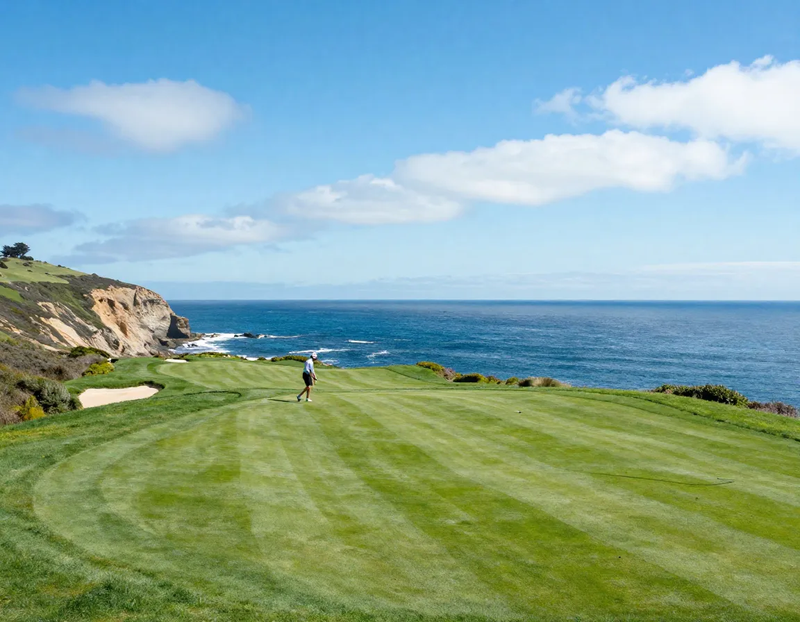 Monarch beach golf links pacific ocean view from coastal bluff fairway