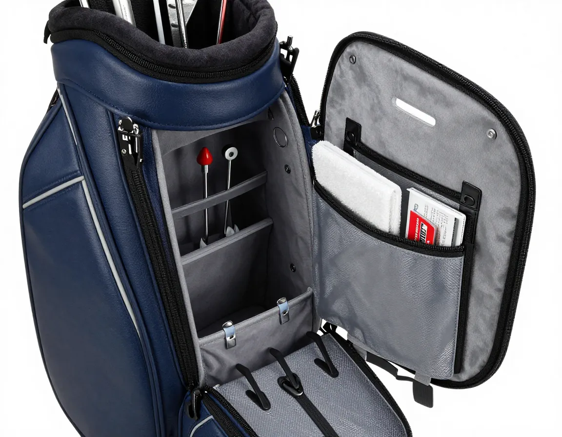 Premium golf bag organization systems