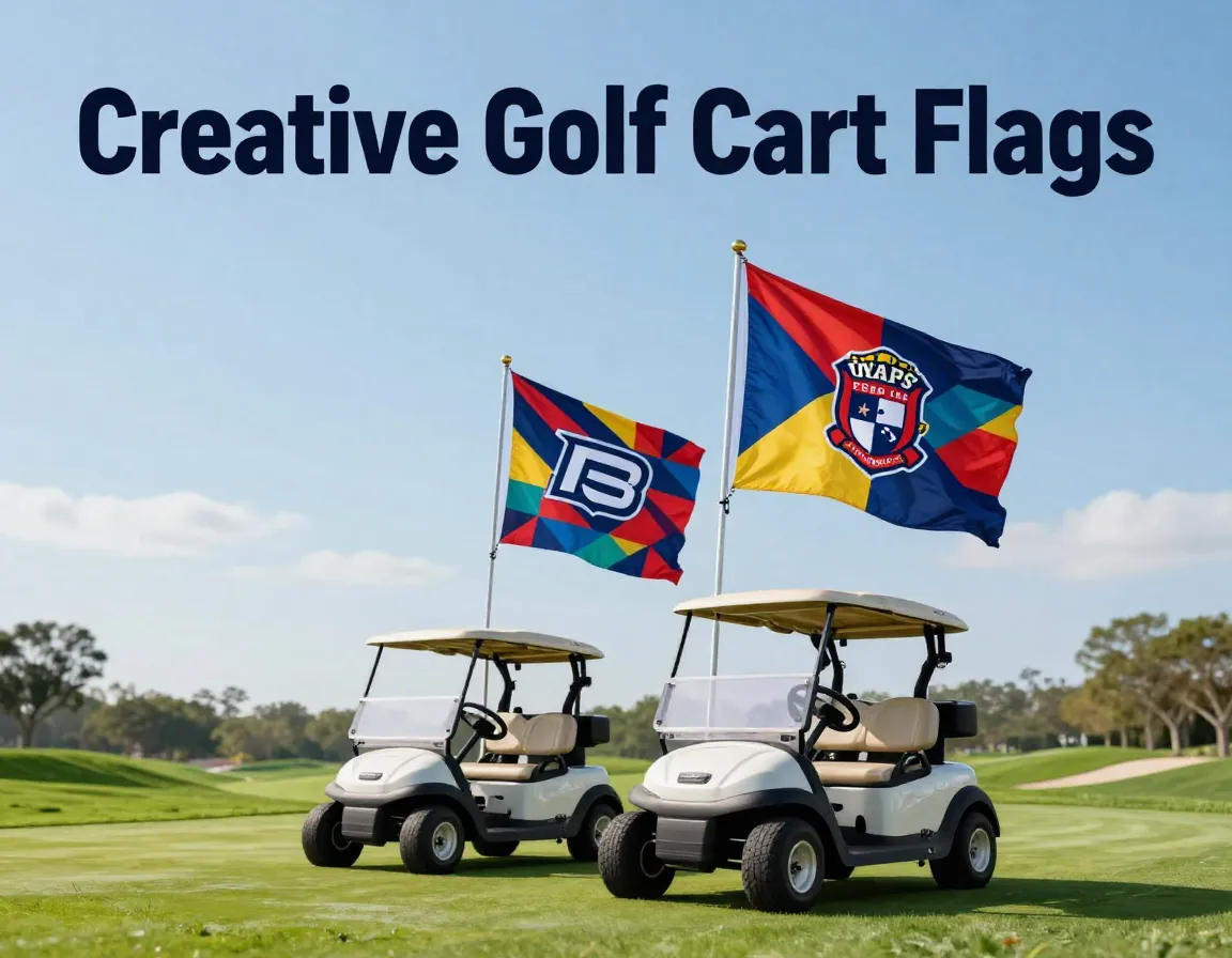 Golf carts custom flags fairway branding family design