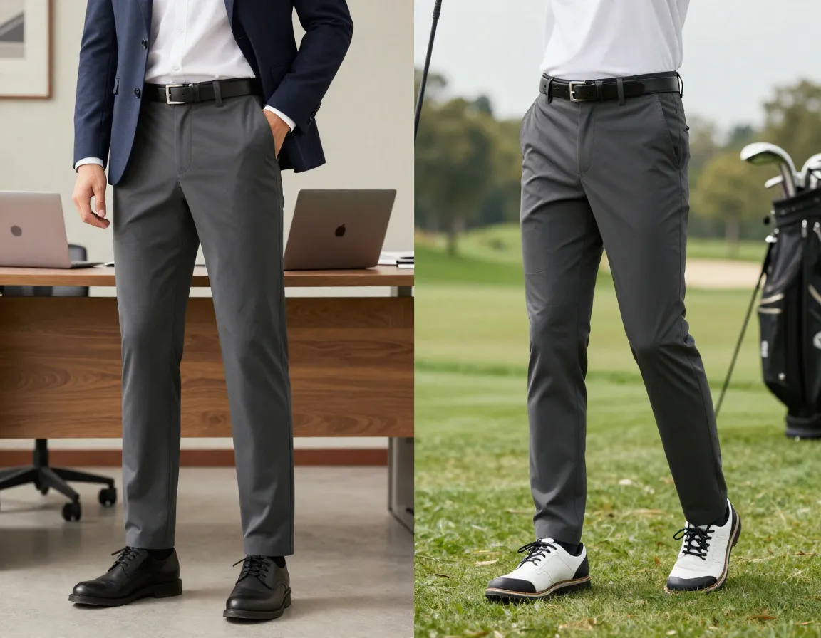 Bonobos performance link pants transition from office desk to tee