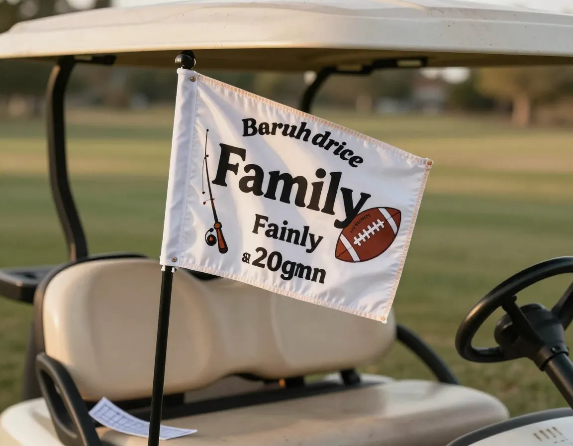 Personalized family individual expression golf cart flag story hobbies