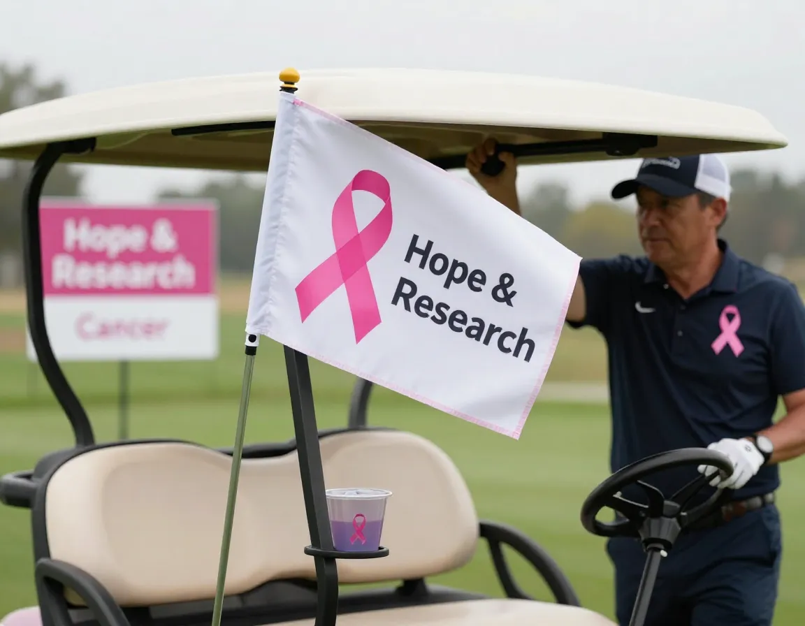 Charity fundraising support cause awareness golf cart flag advocacy