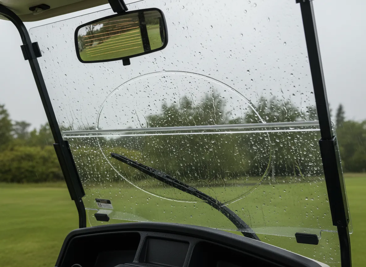 Heated rear view mirror and windshield wiper in rainy weather