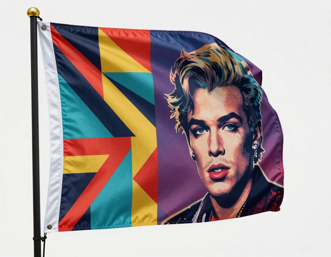 Creative artistic thematic design abstract art double sided flag