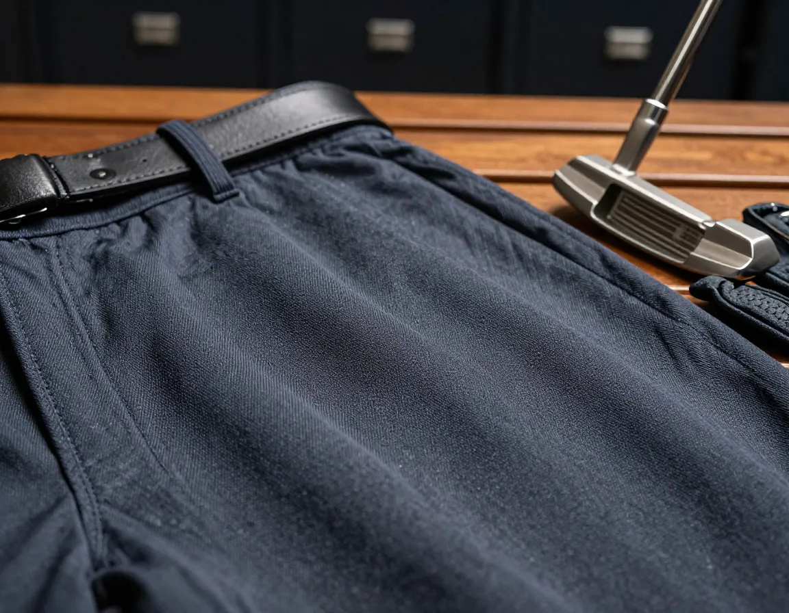 Premium technical twill pants luxurious peruvian cotton close up