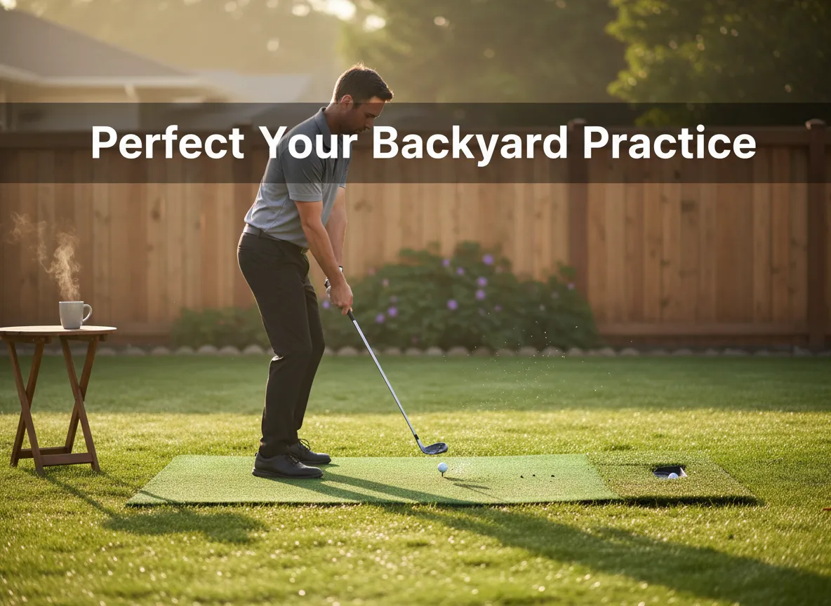 Golfer dawn backyard practice premium multi turf mat