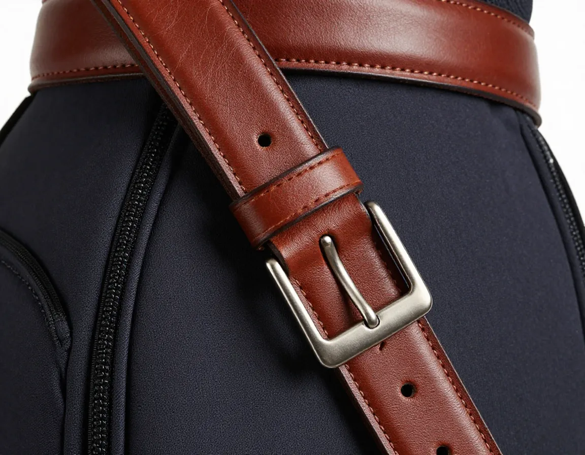 Leather golf belt buckle functional finishing touch style