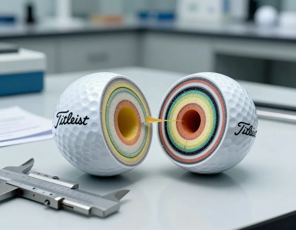 Titleist balata golf ball prototype with experimental core
