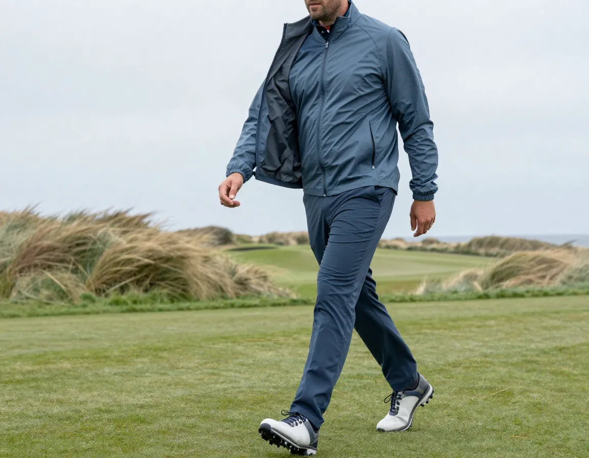 Wind resistant professional golf outfit technical wind shirt base layer pants