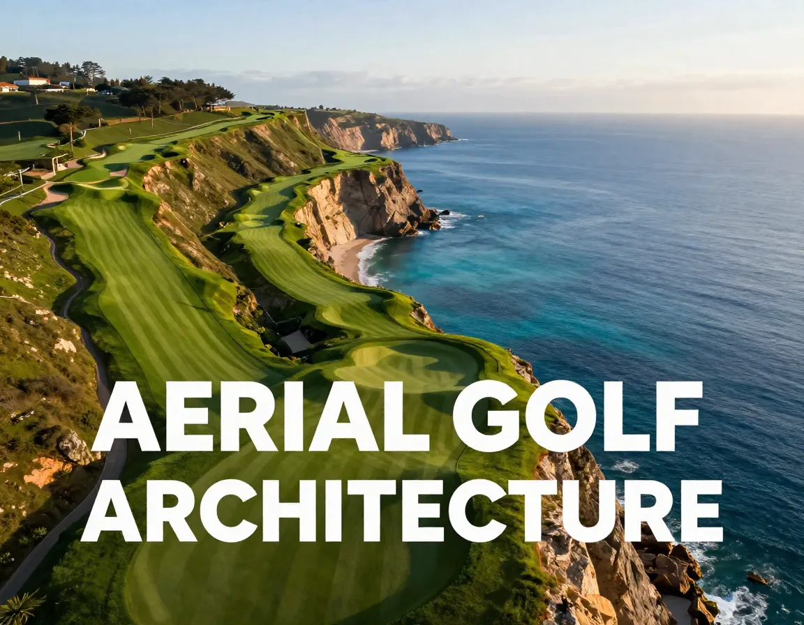 Aerial view emerald fairways cliff coastal golf course design