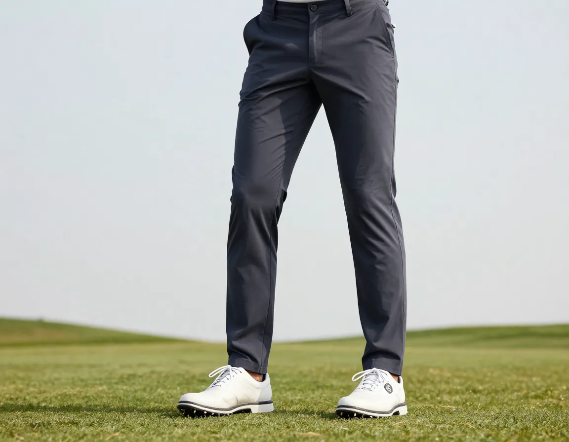 Man wearing modern stretch golf trousers on the course