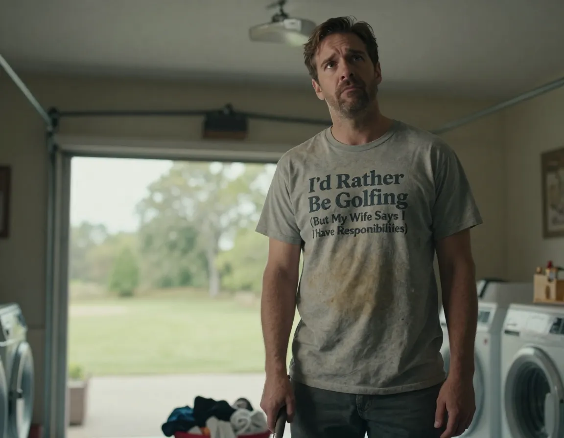 Man wearing id rather be golfing but my wife says shirt
