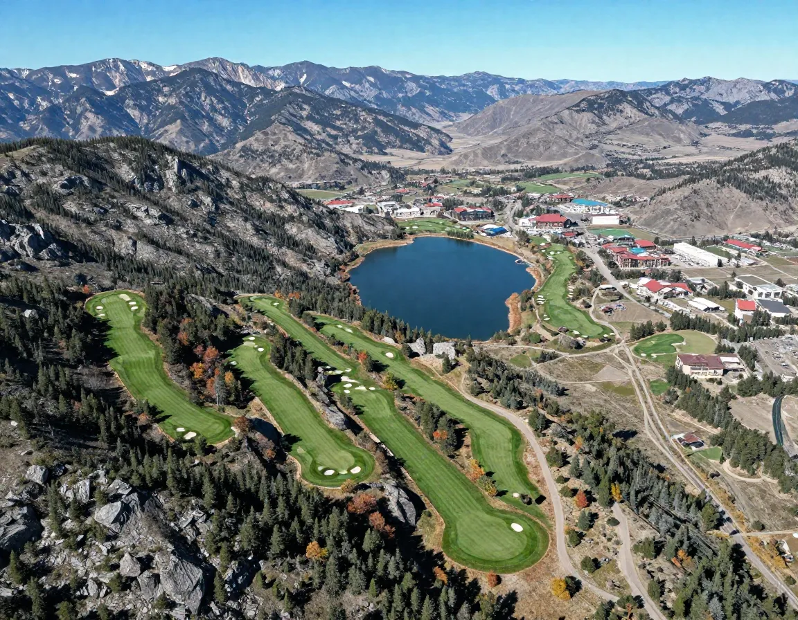 Marcella skyline course utah mountain peaks with jordanelle reservoir panorama