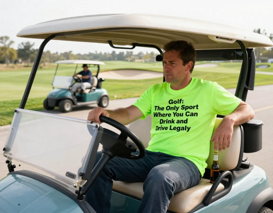 T shirt joke about drinking and driving golf carts legally