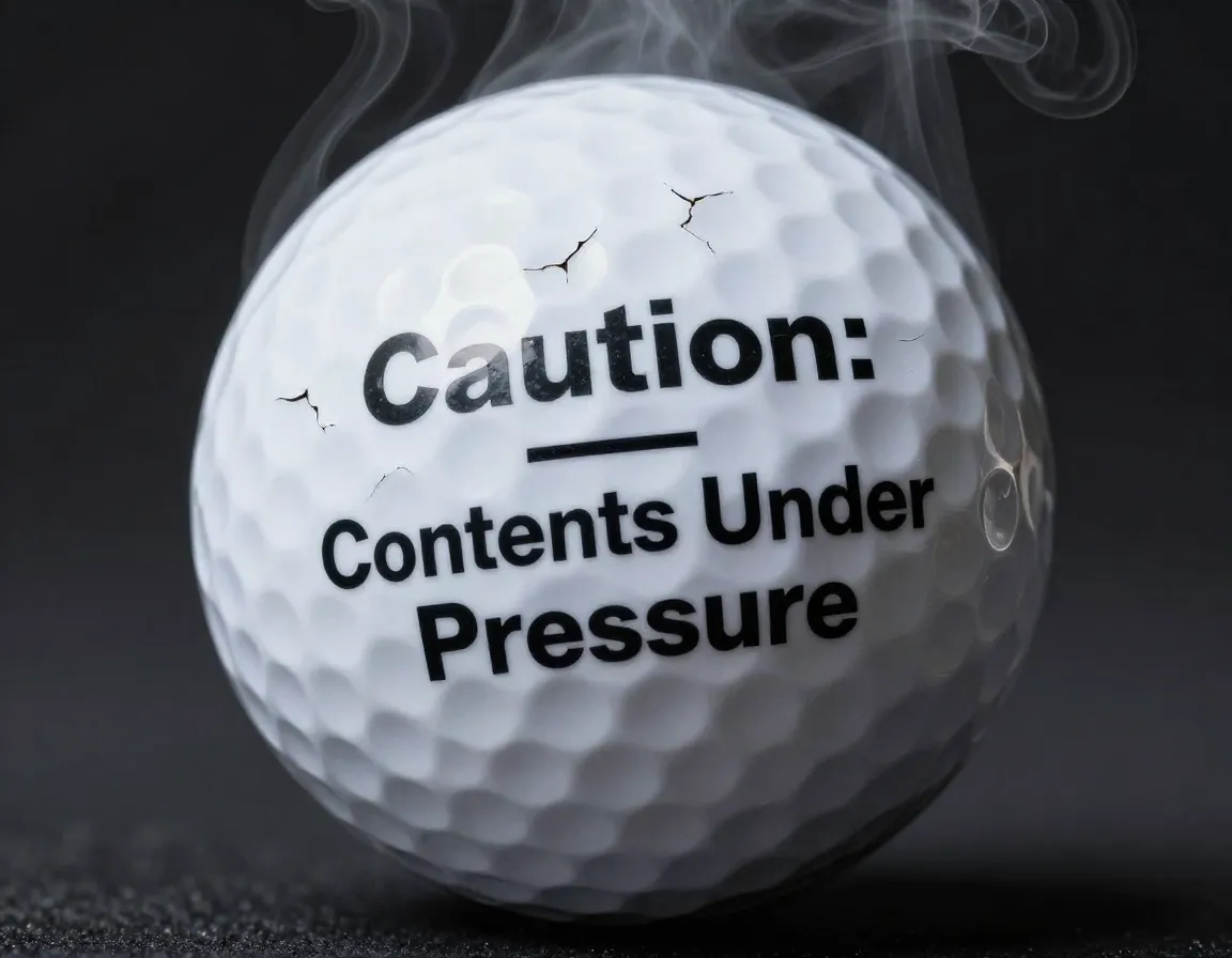 Caution contents under pressure golf ball steam warning aesthetic