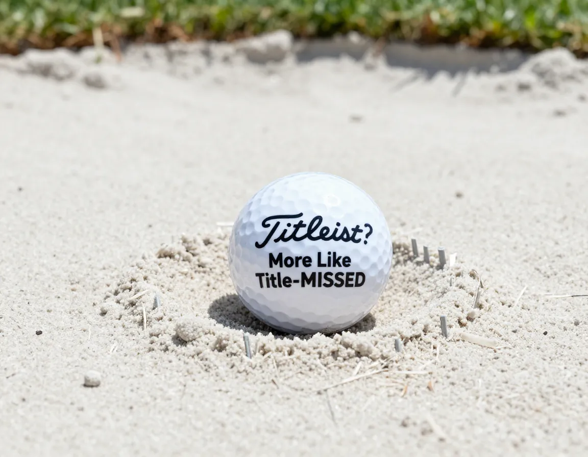 Titleist more like title missed golf ball logo parody sand bunker