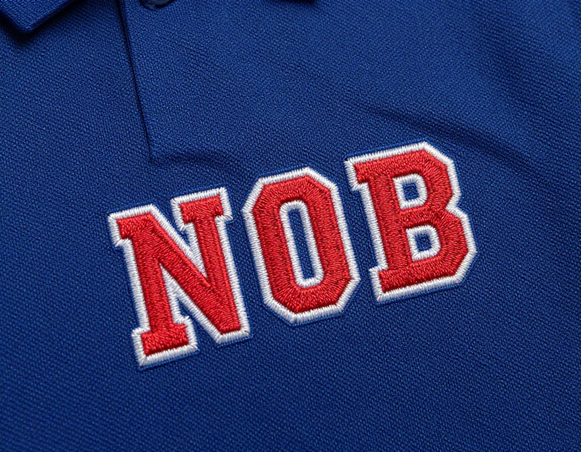 Oversized embroidered logo polo large chest branding contrast stitch