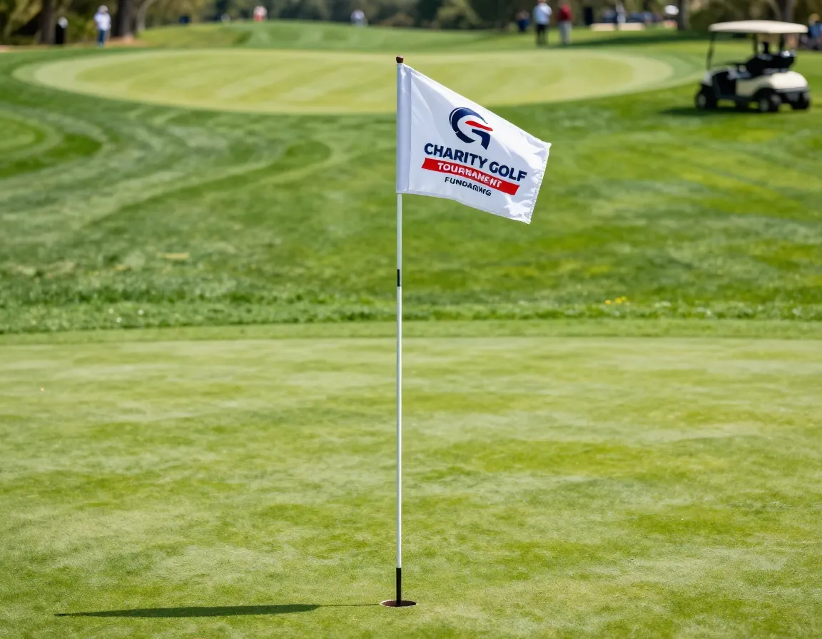 Custom pin flags for charity golf tournament fundraising