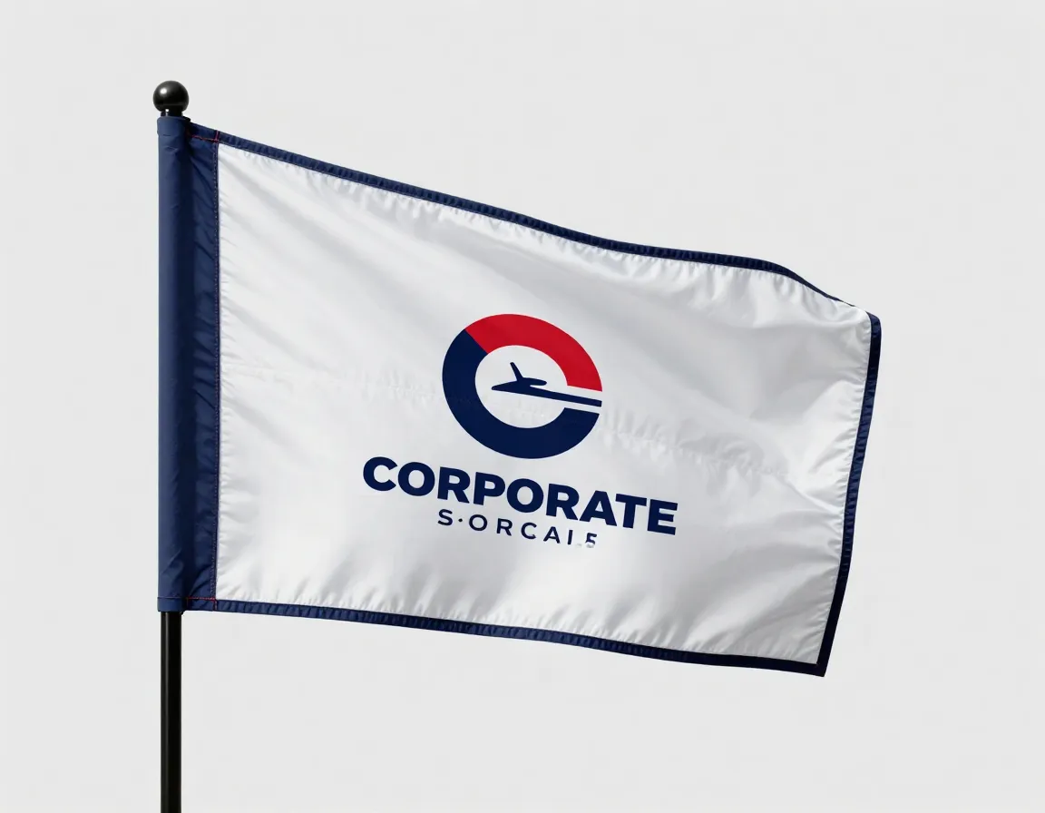 Corporate branded golf pin flag for premium sponsorship showcase