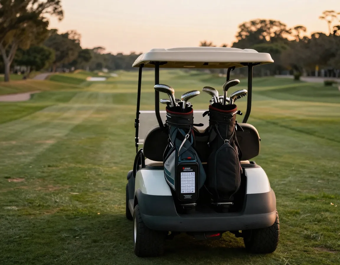 Golf cart with extended range battery completing multiple rounds on course