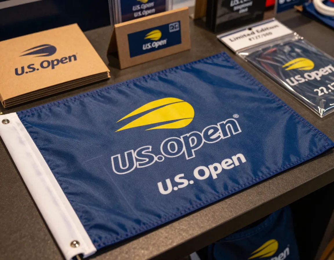 Limited edition us open screen printed hole flag merchandise