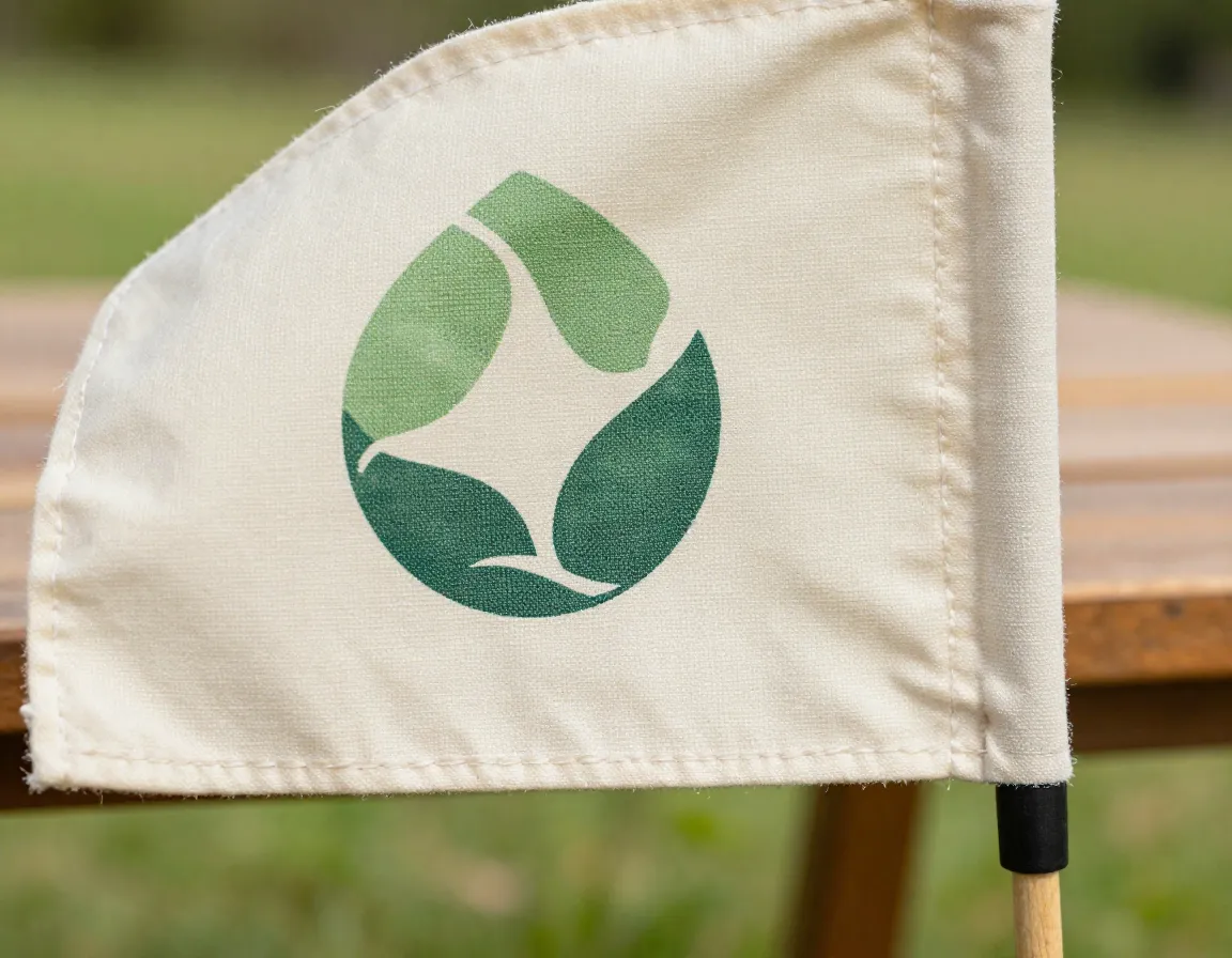 Eco friendly sustainable golf flag made from recycled materials