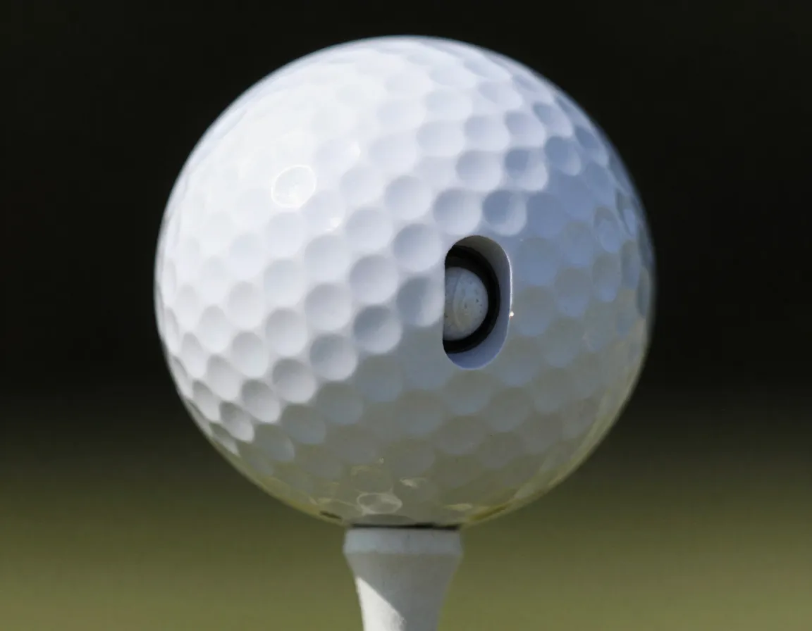 Sound effect golf ball with internal mechanism on tee