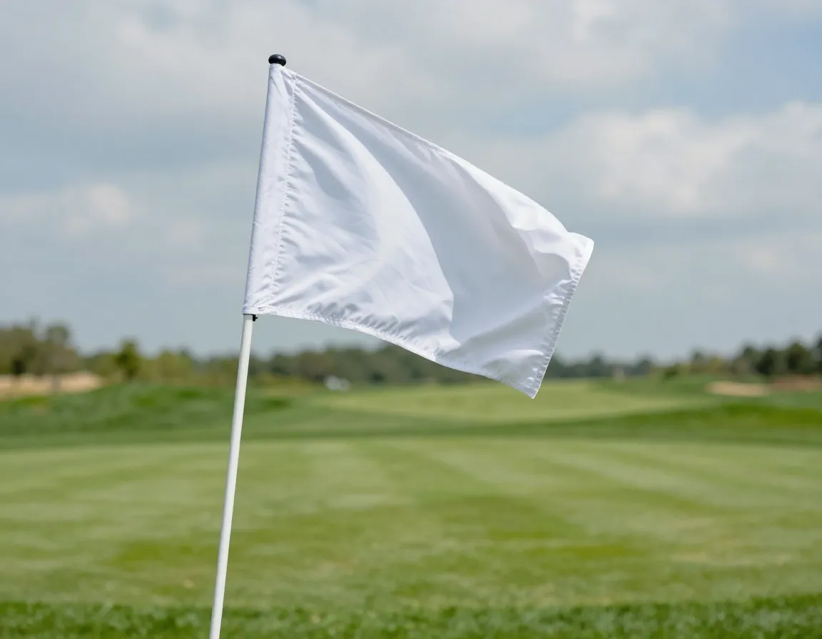 Flag at angle showing wind movement and indicating green moisture levels