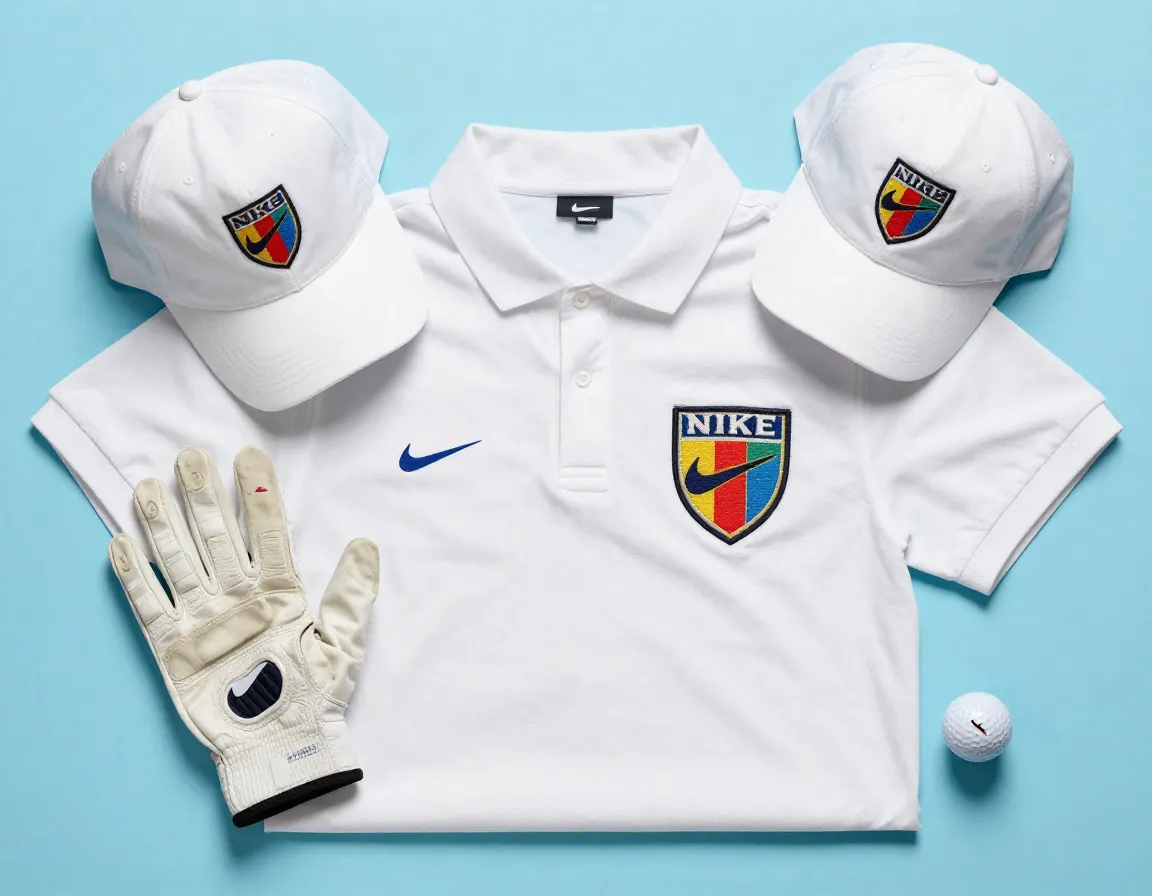 Retro nike shield logo golf polo and cap from the nineties