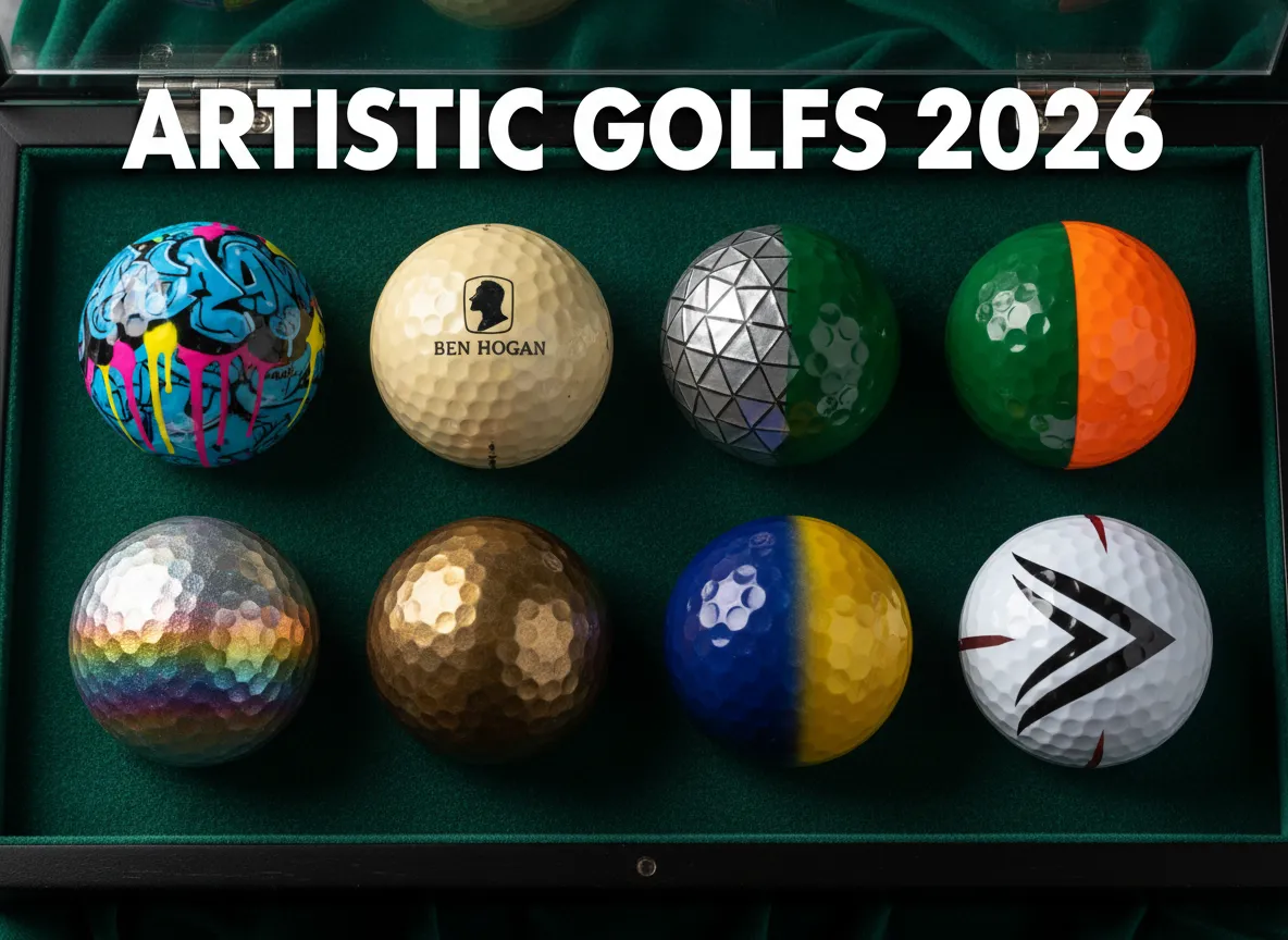 Vibrant vintage geometric art golf balls velvet display collectible