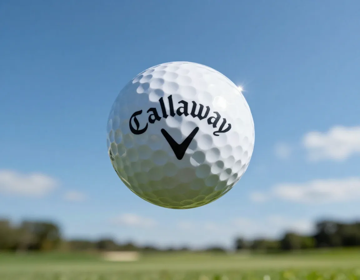 Callaway chrome tour golf ball with advanced seamless dimple pattern midflight