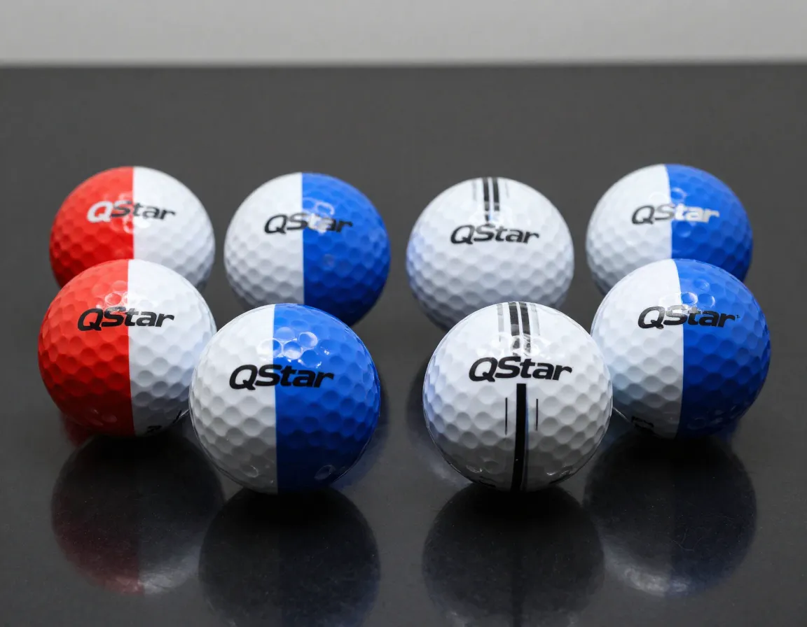 Qstar tour divide golf ball matte and gloss finishes side by side