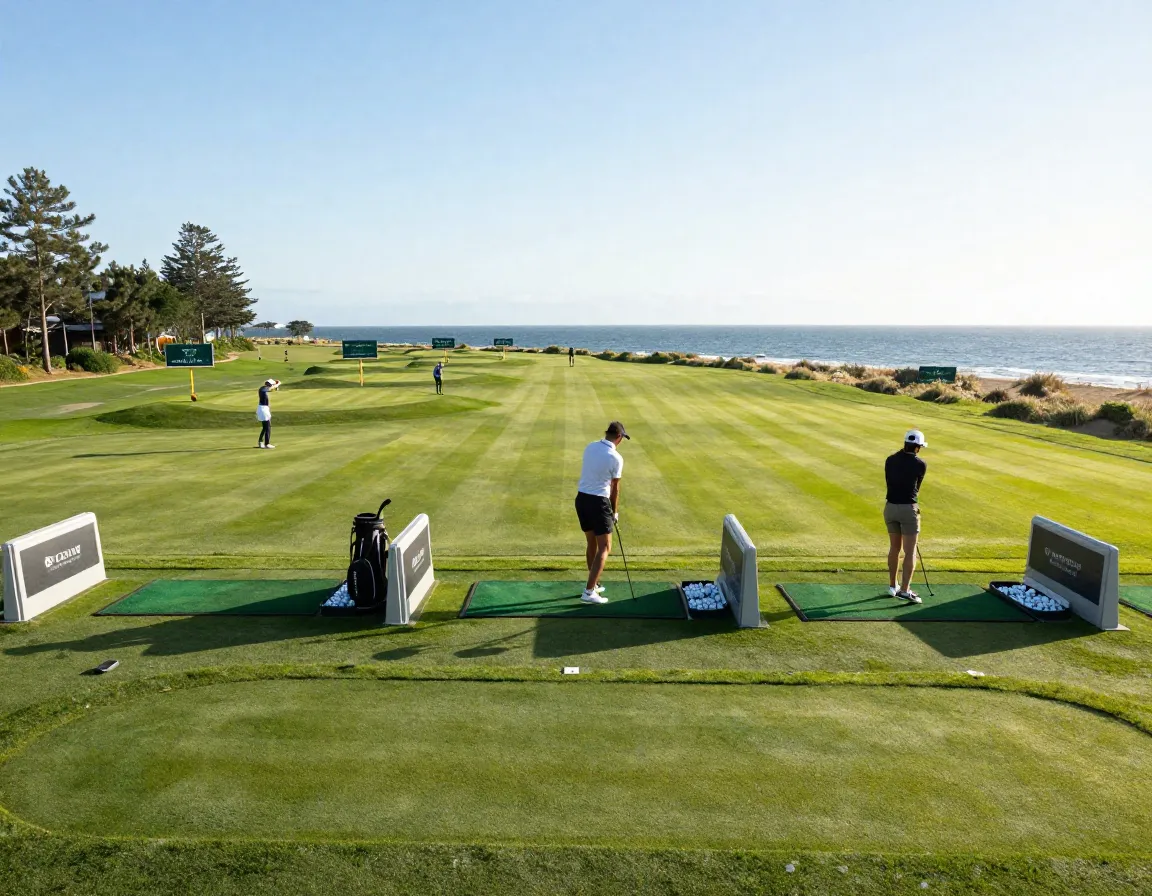 World class driving range practice facility with panoramic ocean views