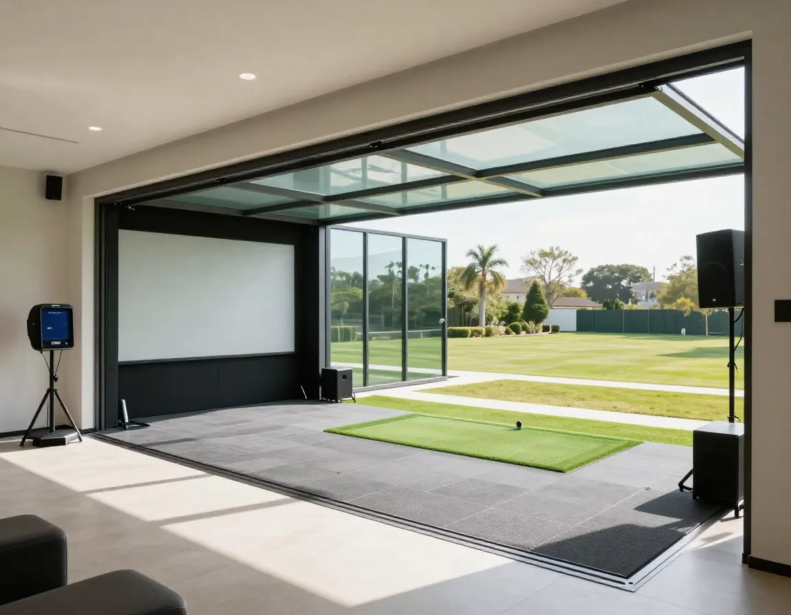 Hybrid indoor outdoor flexible system with retractable panels