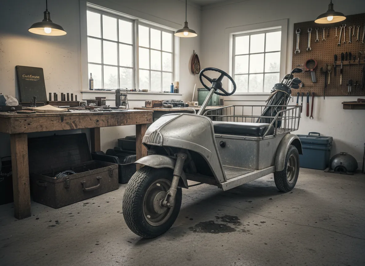 1955 cushman golfster three wheeled golf cart maintenance shop