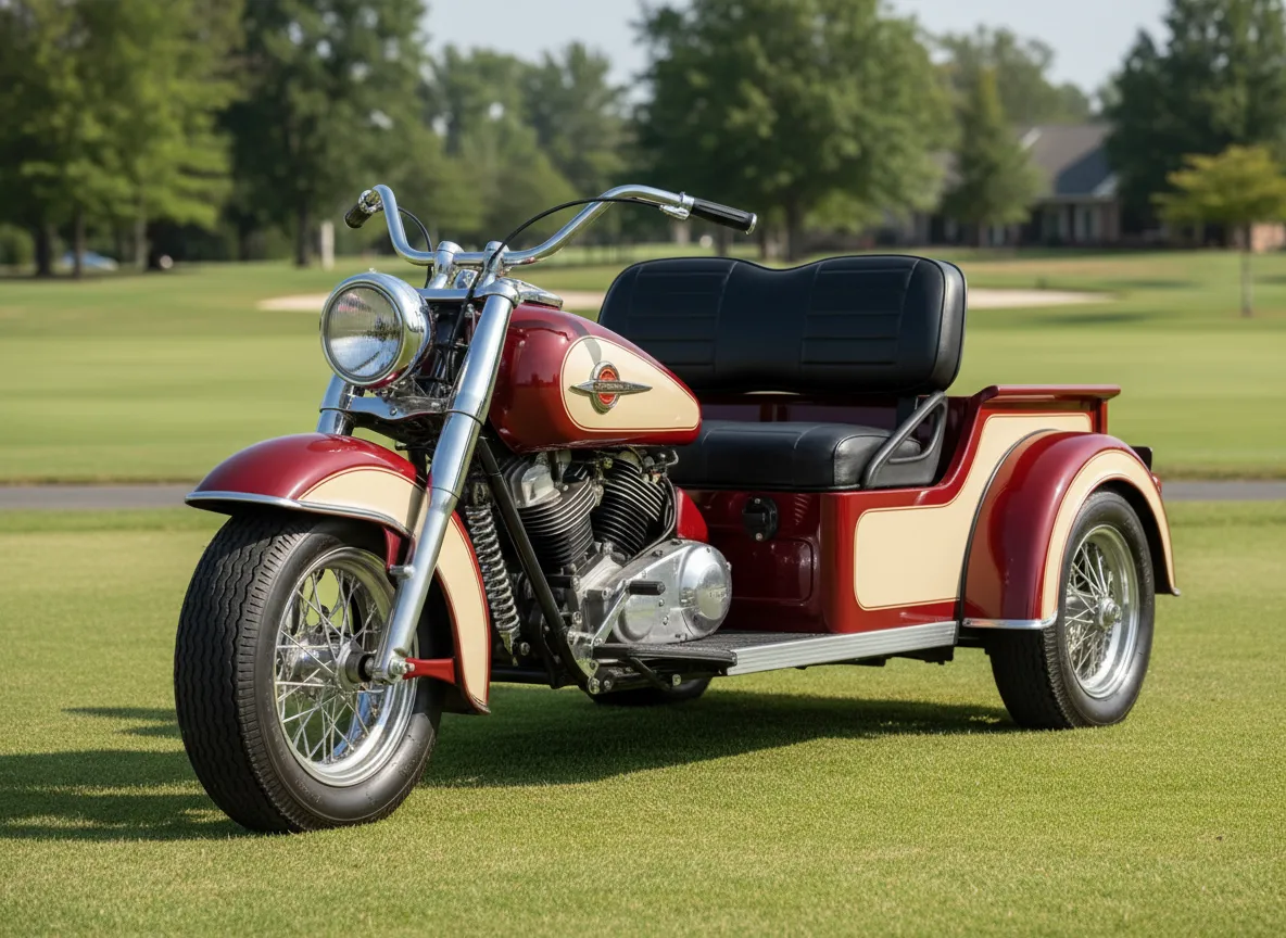 1963 harley davidson three wheeled golf cart distinctive styling