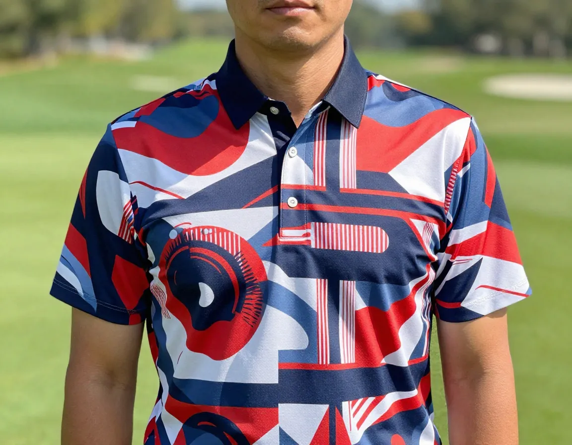 Pearly gates japan iconic bold pattern premium golf shirt