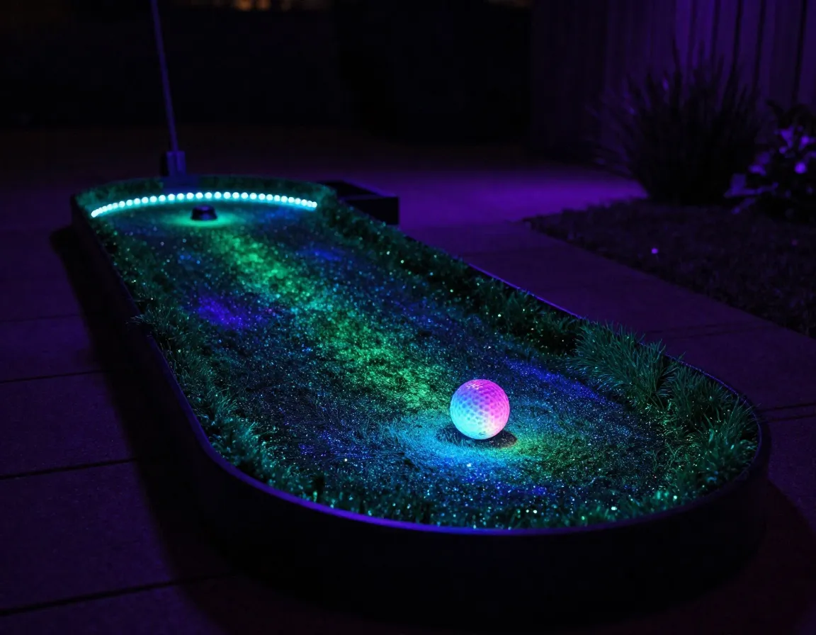 Uv reactive glow dark cosmic putting green led light show