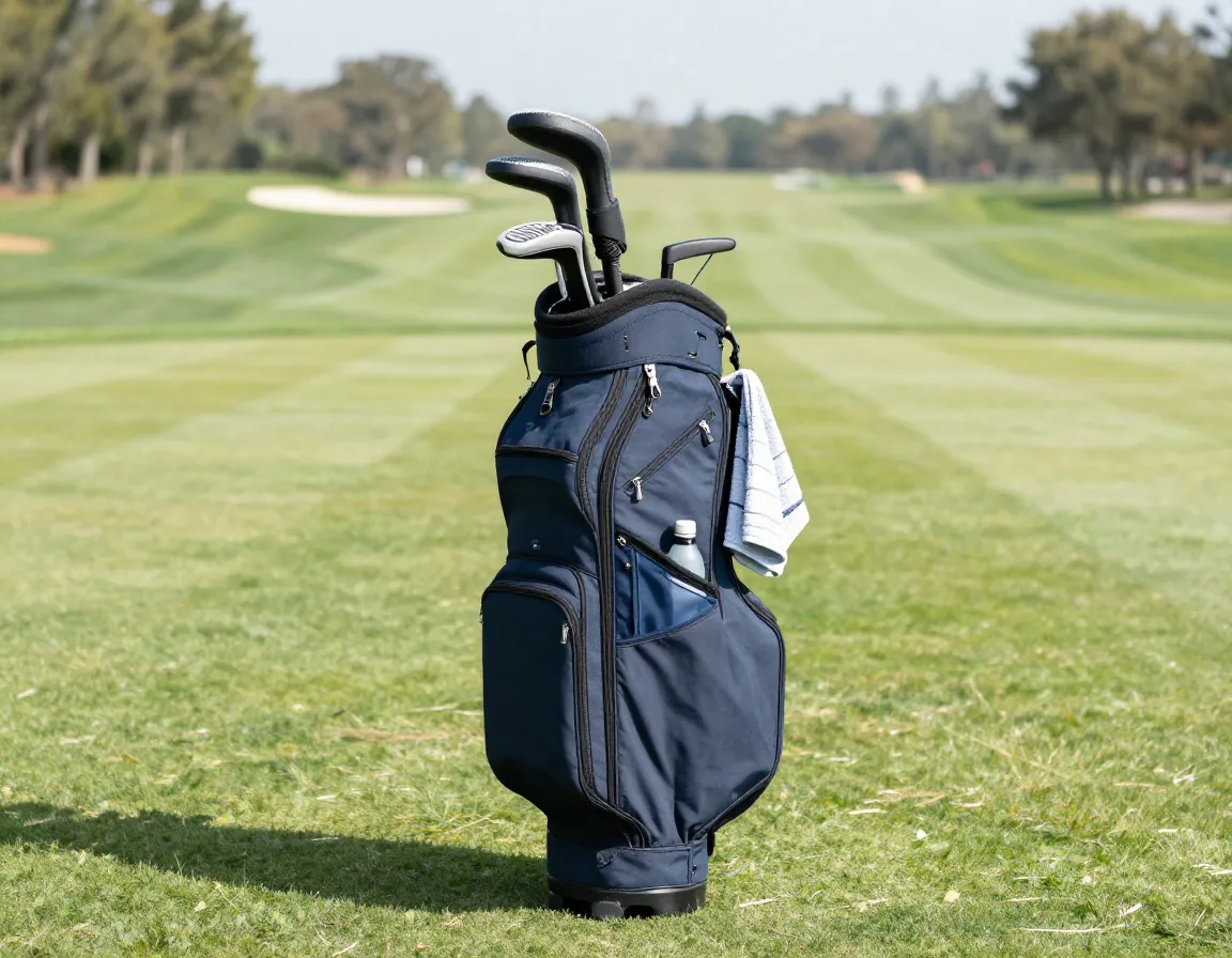 Organized multi pocket golf bag with insulated cooler compartment