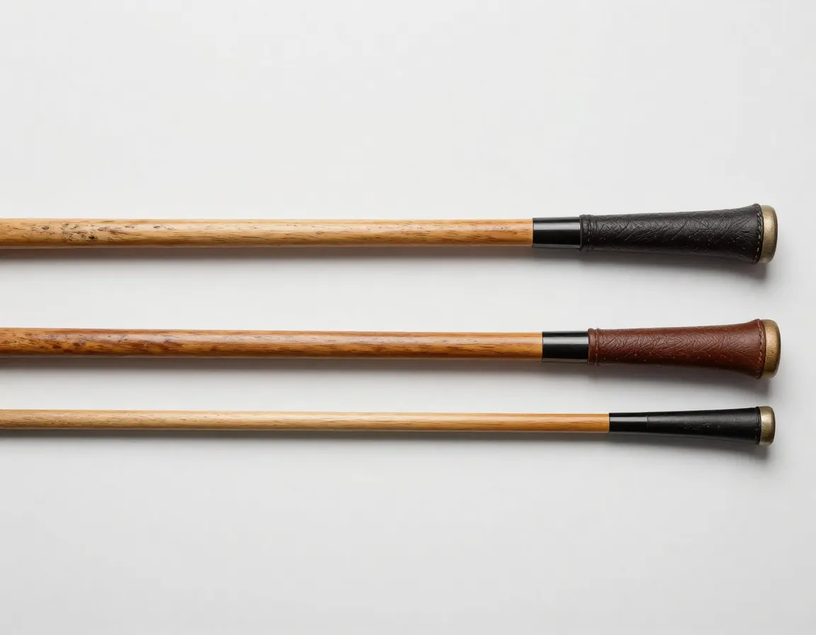 Two vintage wooden clubs displayed side by side for play versus collection