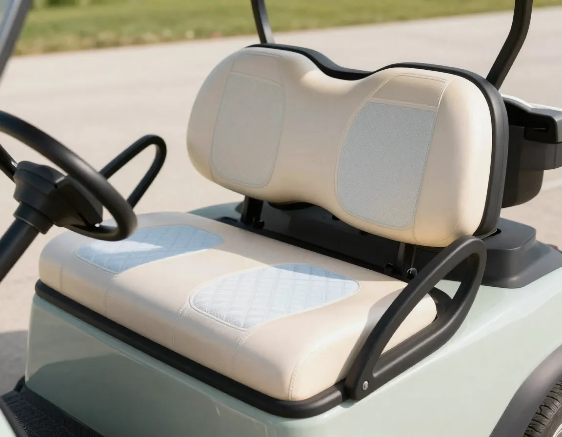 Breeze permacool seat installed on golf cart in summer heat