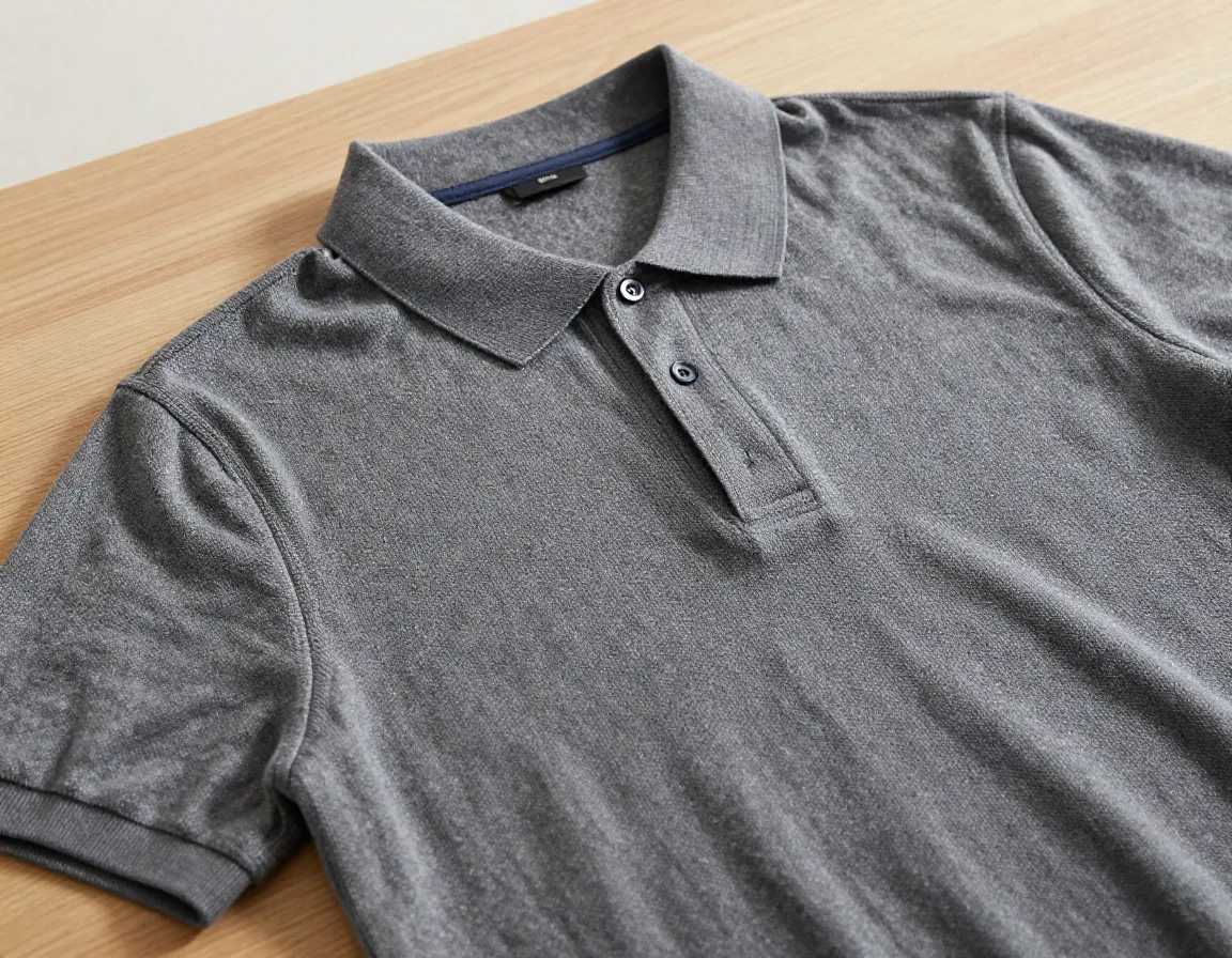 Technical merino wool polo casual outdoor closeup