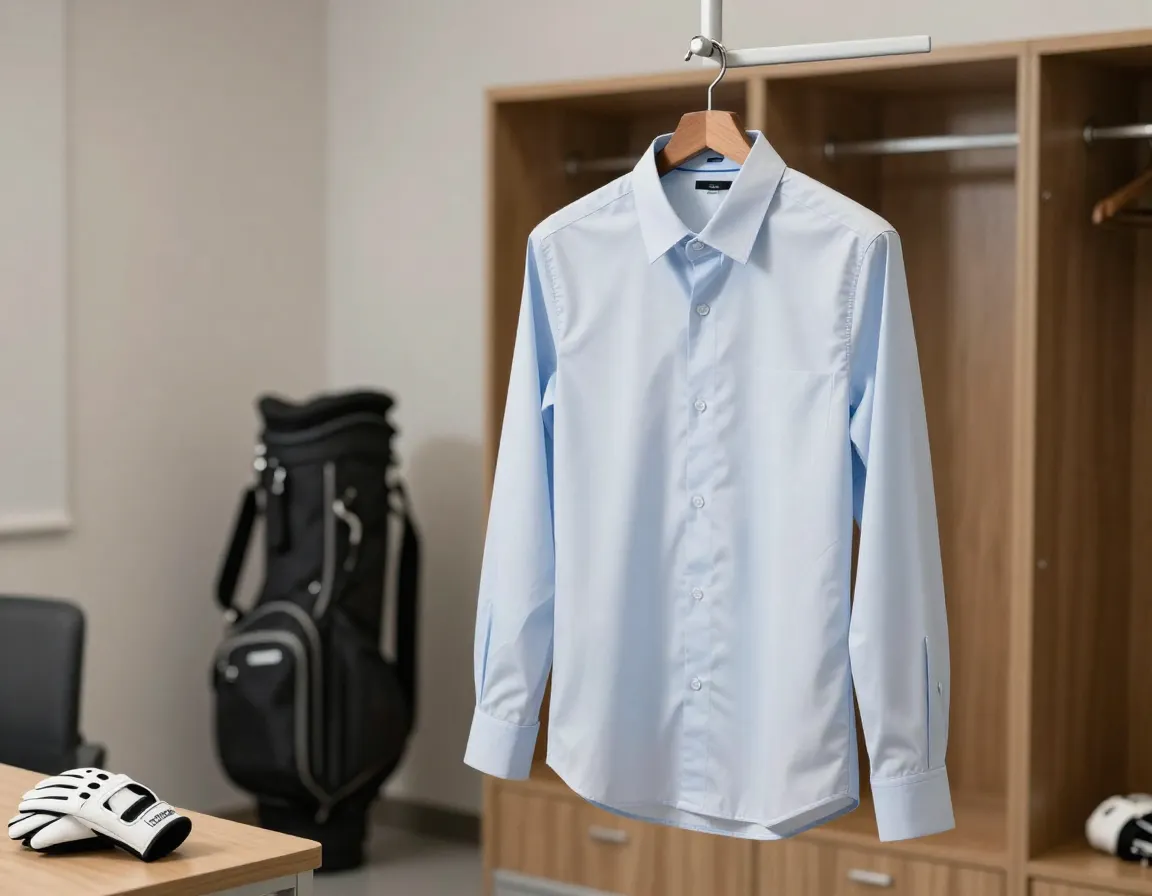 Technical dress shirt in transition from office to course