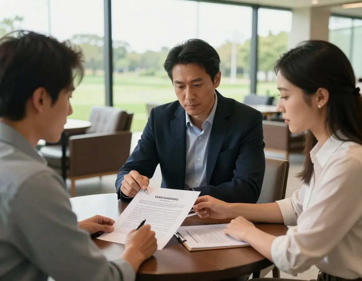 Negotiating lease terms with a property manager in a clubhouse