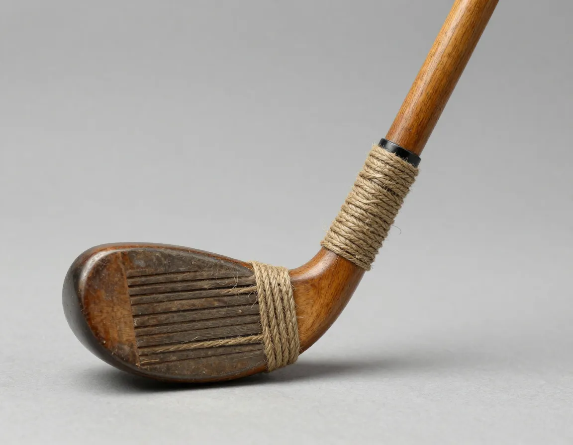 Antique golf club with five inch thread whipping