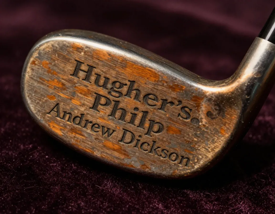 Makers mark stamped on antique golf club head