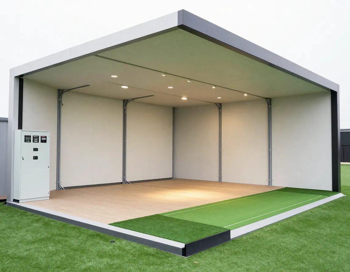 Modular outdoor golf simulator enclosure designed for future technology upgrades